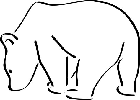 Polar Bear Outline Drawing Free Download On Clipartmag
