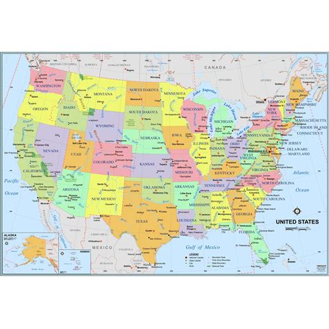 Simple United States Wall Map The Map Shop