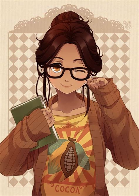 Anime Girl With Brown Hair And Glasses Google Anime Girl