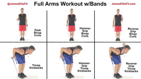 Full Arms Workout Using Resistance Bands Youtube
