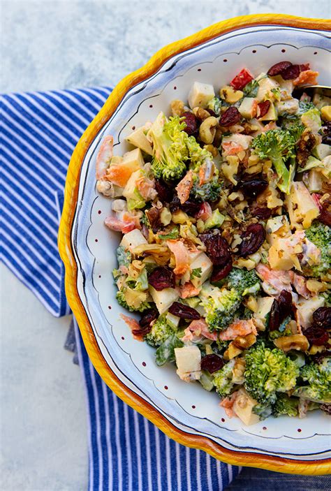 This broccoli salad is packed full of delicious, healthy ingredients like sweet apples, crunchy walnuts, and tart this broccoli salad is sweet and tangy, the texture is crunchy, and everything is balanced. Broccoli & Apple Salad | Italian Food Forever