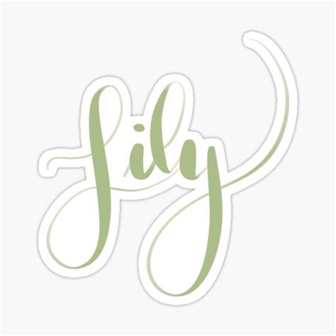 Lily Calligraphy Name Art Sticker For Sale By Lilyelisabeth Redbubble