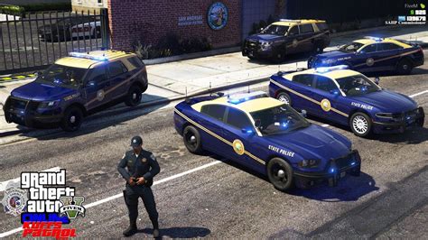 Gta 5 Roleplay 434 New Highway Patrol Fleet Of Police Cars Kuffs