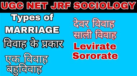 Types Of Marriage विवाह के प्रकार Sociolology Youtube