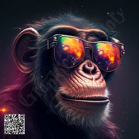 Printable Colorful Monkey Art Chimp Art Etsy