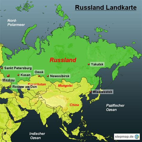 Karte von russland mit den wichtigsten verkehrswegen. StepMap - Russland Landkarte - Landkarte für Russland
