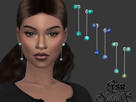 The Sims Resource Naturals Gem Beads Drop Earrings