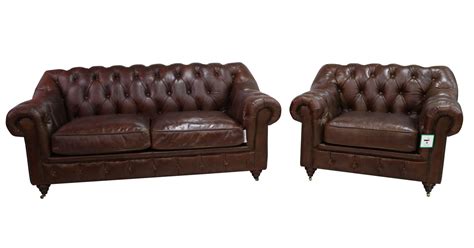 Wellington Chesterfield 21 Vintage Brown Distressed Leather Sofa Suite