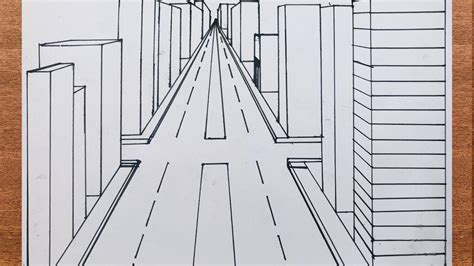 How To Draw Basic One Point Perspective City Sketch Youtube