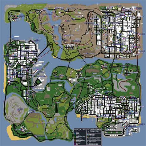 Grand Theft Auto San Andreas Itemweapon Location Map Map For