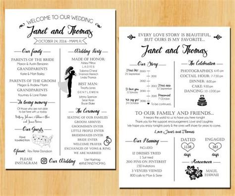 Infographic Wedding Program Printable Modern Program Fun Wedding