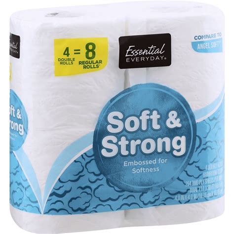 Essential Everyday Bathroom Tissue Soft And Strong Double Rolls Two