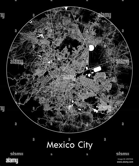 City Map Mexico City Mexico North America Vector Illustration Stock