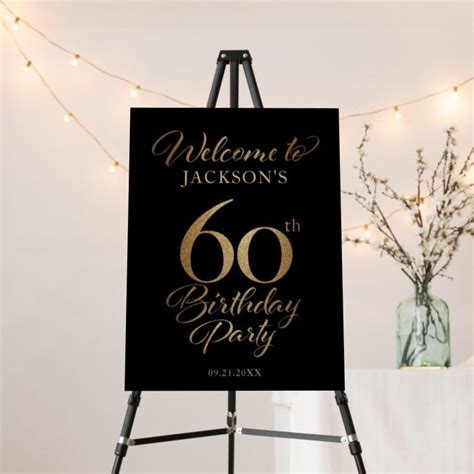 60th Birthday Welcome Sign Black And Gold Balloons Welcome Etsy Artofit