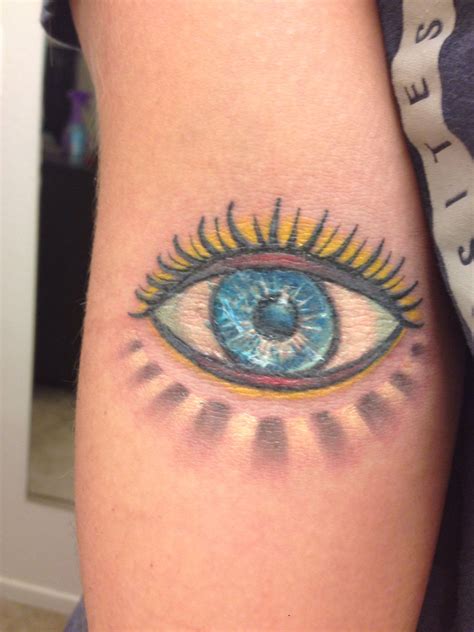 Evil Eye Tattoo On My Inner Elbow Hand Tattoos Eye Tattoo Meaning