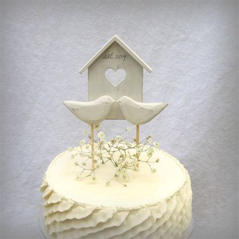 We share photos and ideas perfect for rustic, funny, modern, vintage, and nerdy cake toppers. Bird Cake Topper, Wooden, Rustic Wedding Cake Topper with ...