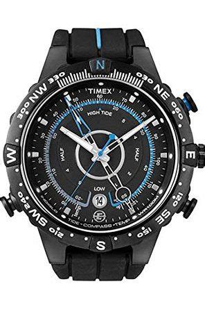 Timex Intelligent Quartz Tide Temp Compass Black Blue Strap T