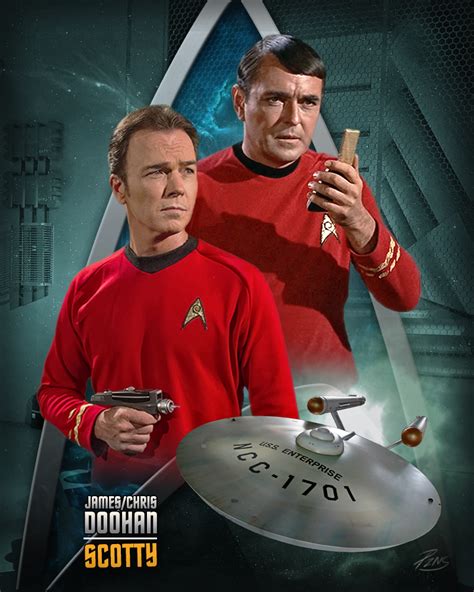 James And Chris Doohan As Scotty Star Trek Crew Fandom Star Trek