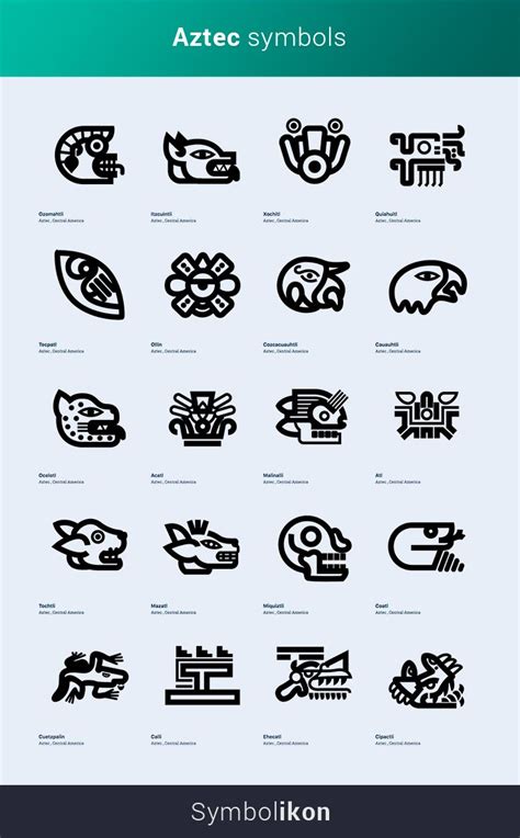 Aztec Symbols Visual Library Of Aztec Symbols Aztec Symbols Mayan