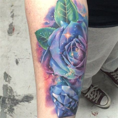 Galaxy Rose Flower Tattoo Linnea Shumaker