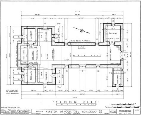 Mission Socorro El Pasó Tx This Floor Plan Of The Mission Was
