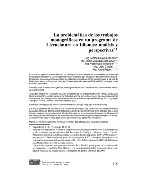 Pdf La Problemática De Los Trabajos Monográficos En Un Programa De