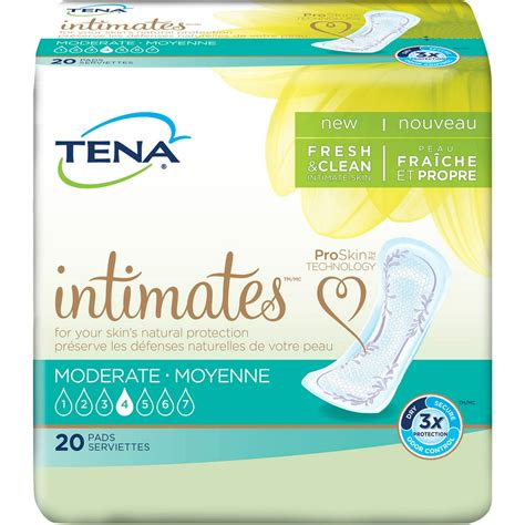 Tena Intimates Incontinence Pads For Women Moderate Absorbency Regular 20 Ct Pack Of 4