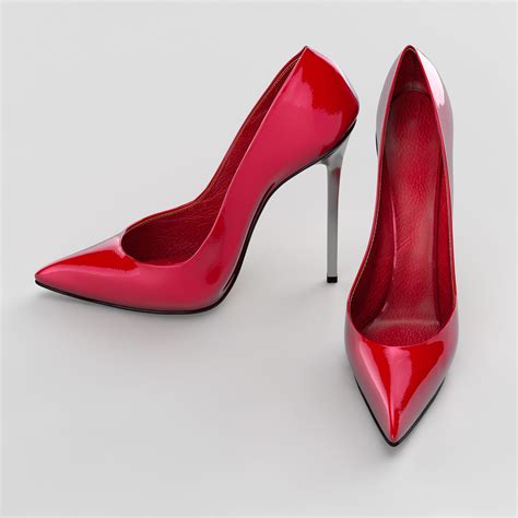 Red High Heel Women Shoes 3d Model Cgtrader