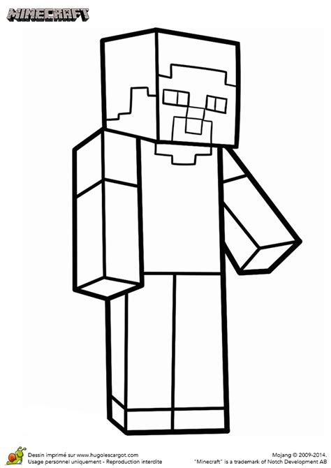 Coloriage en pixel a imprimer maincraft. Coloriage de Steve, le héros du jeu Minecraft