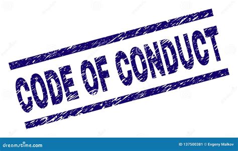 Scratched Textured Code Of Conduct Stamp Seal Stock Vector