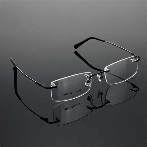 men rimless glasses memory optical eyeglasses titanium spectacles frame rimless glasses