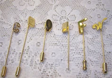 Items Similar To Vintage Initial Lapel Pinslot Of 6 Gold Letter