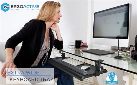 Ergoactive Extra Wide Under Desk Keyboard Tray With Clamp