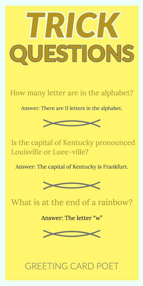 If you are searching for riddles for adults you are in the right place. 101 Trick Questions: Baffle and Bewilder the Best Minds ...