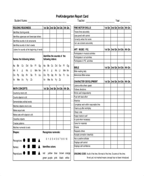 Character Report Card Template 8 Templates Example Templates Example