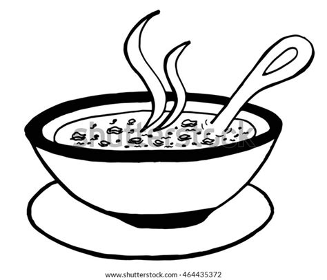 Simple Hand Drawn Doodle Bowl Soup Stock Vector Royalty Free 464435372