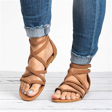 factory direct women sandals casual rome gladiator sandals for summer shoes woman cross tied