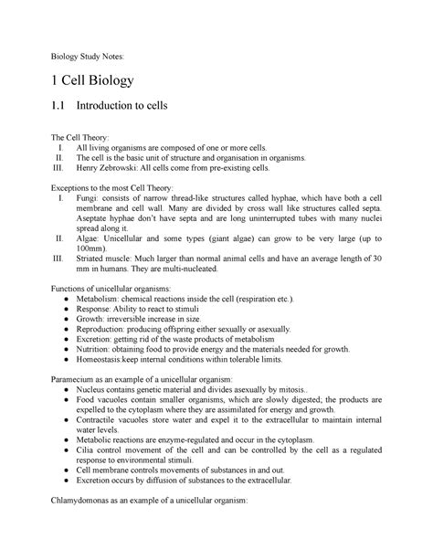 Introductory Molecular And Anatomical Year Biology Notes Biol