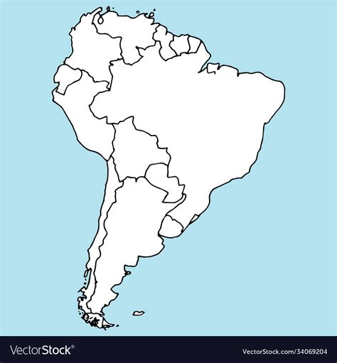 Map South America Outline South America Royalty Free Vector