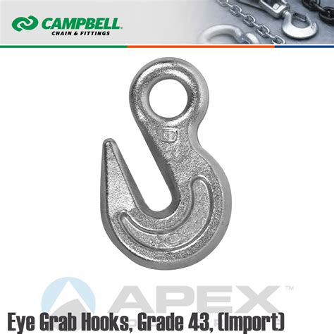 Campbell T9001424 14 In Grade 43 Eye Grab Hooks 2600 Lb Wll