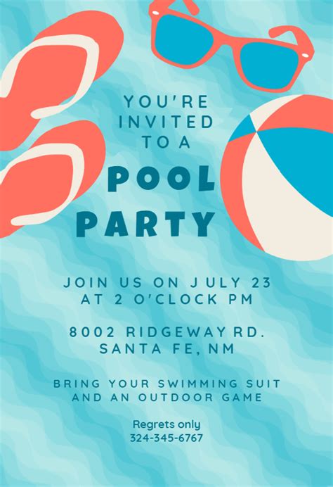 Pool Party Stuff Pool Party Invitation Template Free Greetings Island