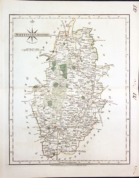 Antique Maps Of Nottinghamshire England Richard Nicholson