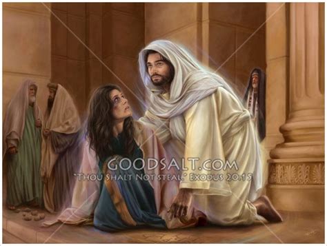 The Woman Caught In Adultery Defended By Jesus Jesus Jesus Christ