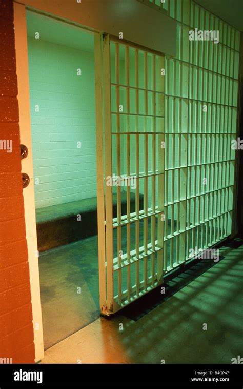 Jail Cell Door Open In Prison Stock Photo Alamy