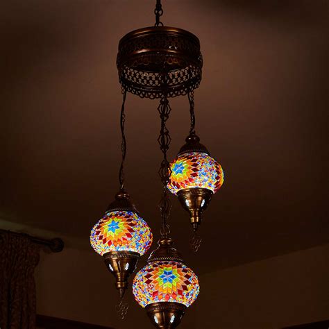 Turkish Hanging Spiral Set Mosaic Glass Size Fireball
