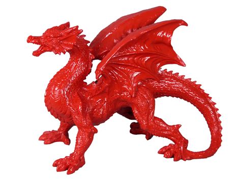Large Gloss Fire Red Welsh Wales Dragon Ornament Figurine Game Of Thrones Mythic Ebay