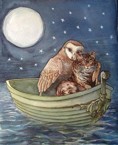 The Owl And The Pussycat The Pussycat Cat Art Illustration