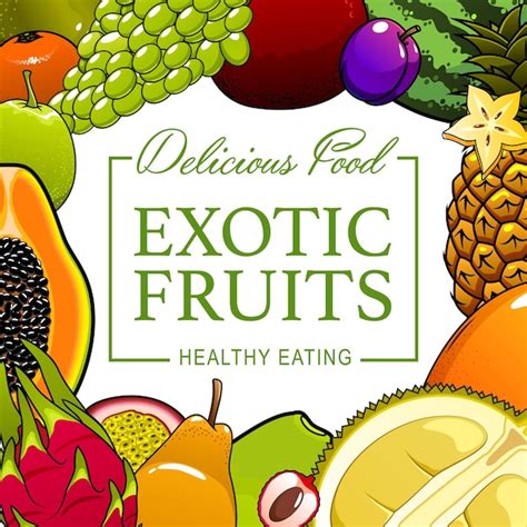 Premium Vector Fruits Exotic Tropical And Farm Healthy Food