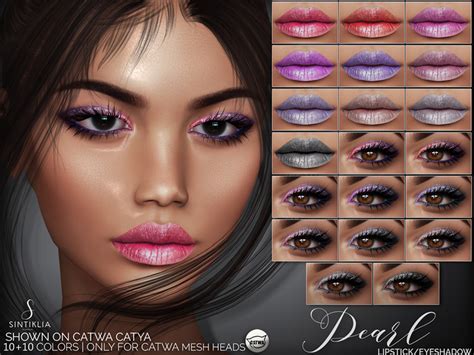 second life marketplace sintiklia lipstickandeyeshadow pearl catwa