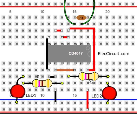 Cd4047 Simple Astable Multivibrator Circuit